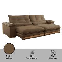 Sofá Dubai Veludo 02 Módulos De 90 Cm B25 Cm Meu Sofá Online B016 Veludo Marrom - 5