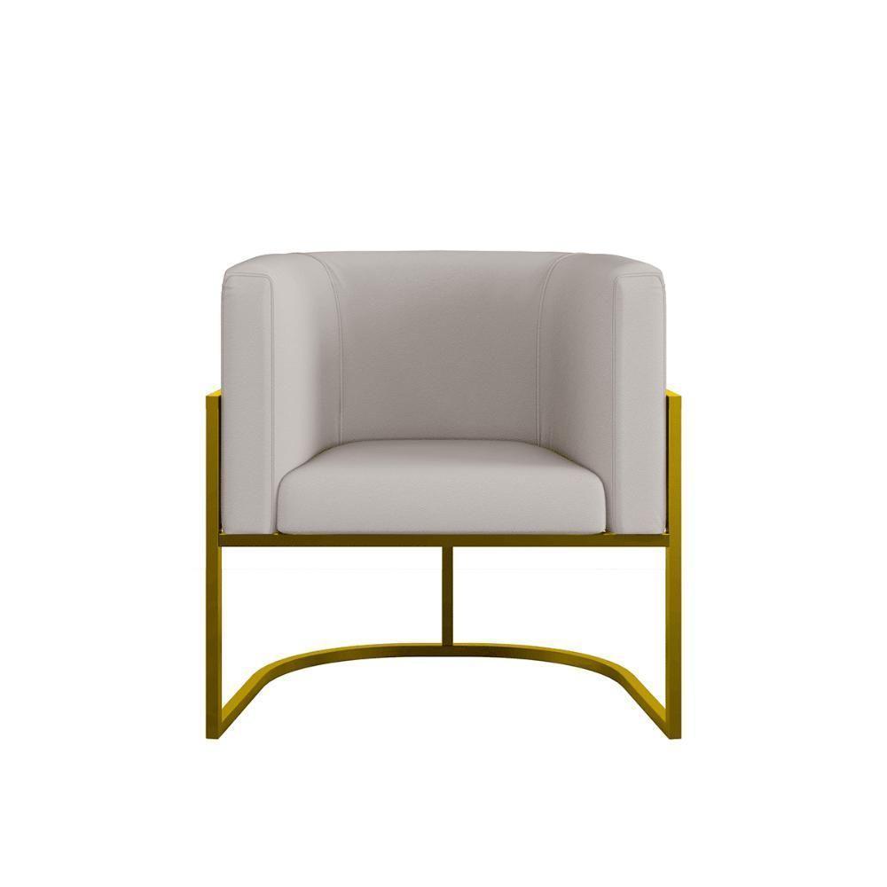 Kit 4 Cadeiras Poltrona Lua Corino Sala Quarto Gold Balaqui Cor:bege Bege - 5