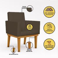 Kit 2 Poltronas Courino Cadeira Com Base Reforçada Courino Preto Cor:courino Marrom Courino Marrom - 2