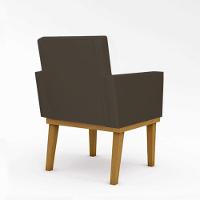 Kit 2 Poltronas Courino Cadeira Com Base Reforçada Courino Preto Cor:courino Marrom Courino Marrom - 5