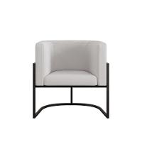 Kit 04 Poltronas Lua Sala Decorativa Base Ferro Black Veludo Cor:bege Bege - 5