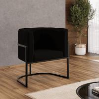 Kit 06 Poltronas Lua Sala Decorativa Base De Ferro Black Cor:preto Preto - 2