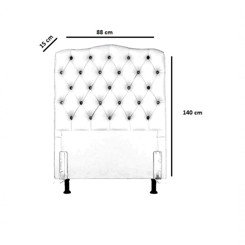Cabeceira Solteiro 88 - Bello Box - Dunas Suede Marrom - 3