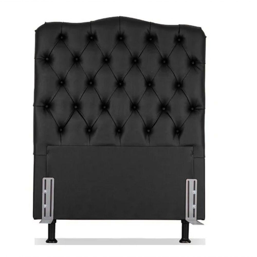 Cabeceira Solteiro 88 - Bello Box - Dunas Sintético Preto - 2