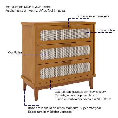 Kit Quarto Infantil Cama Luna Com Organizador Escada E Cômoda Isa - Nature - Bege