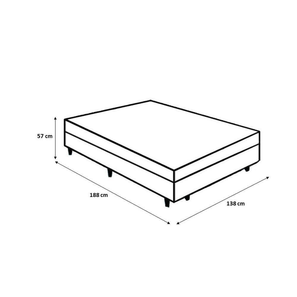 Cama Box Casal 138 Tecido Branco Com Colchão Lisboa Bello Box D28 Preto - 3