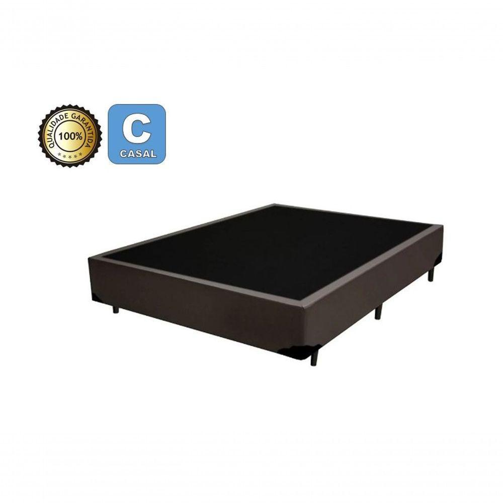 Cama Box Casal 138 Tecido Marrom Com Colchão Alegro D28 Bello Box Cinza 57x138x188cm - 2