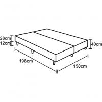 Cama Box Queen 158 Tecido Branco Com Colchão Alegro Bello Box D28 Cinza 57x158x198 - 3