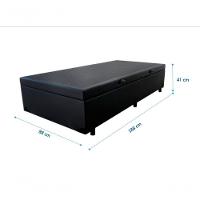 Cama Box Baú Solteiro 88 Tecido Preto Com Colchão Alegro Bello Box D28 Cinza 58x88x188 - 3