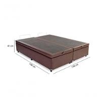 Cama Box Baú Queen 158 Tecido Marrom Com Colchão Alegro Bello Box D28 Cinza 58x158x198 - 3