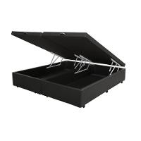 Cama Box Baú Casal 138 Bipartido Tecido Preto Com Colchão Alegro Bello Box D28 Cinza 58x138x188 - 2