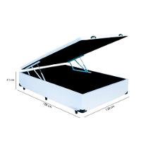 Cama Box Baú Viúva 128 Tecido Branco Com Colchão Alegro Bello Box D28 Cinza 58x128x188 - 2