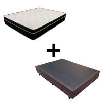 Cama Box Viúva 128 Tecido Marrom Com Colchão Paris De Molas Preto 66x128x188 - 1