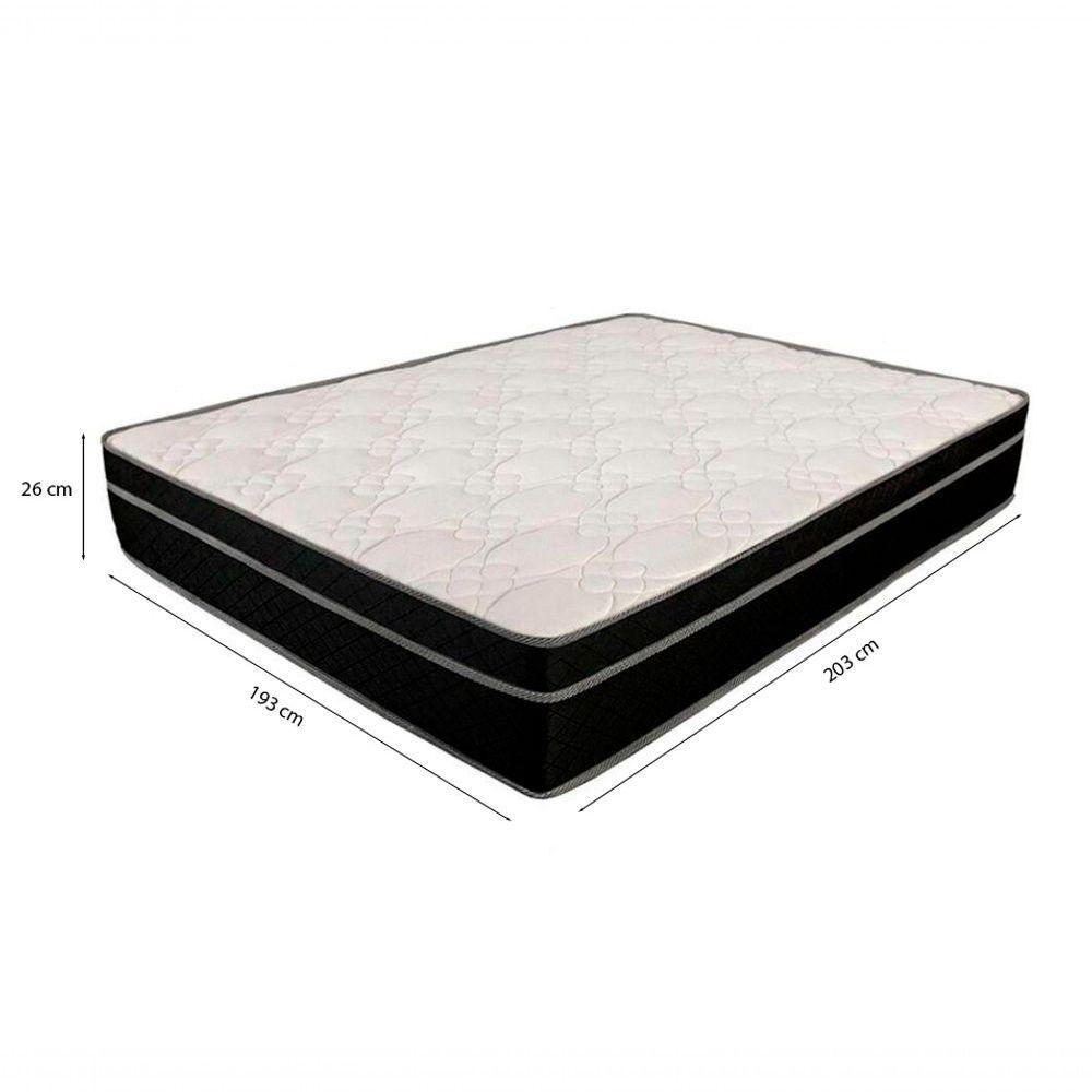 Cama Box Baú King 193 Bipartido Tecido Preto Com Colchão Paris De Molas Bello Box 67x193x203 - 3