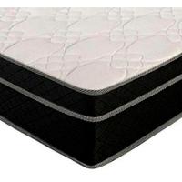 Cama Box Casal 138 Tecido Branco Com Colchão Paris Molas Preto 66x138x188 - 4