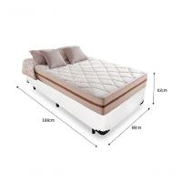 Cama Box Solteiro 88 Tecido Branco Com Colchão Pillow Angel Bello Box Molas 62x88x188 - 2