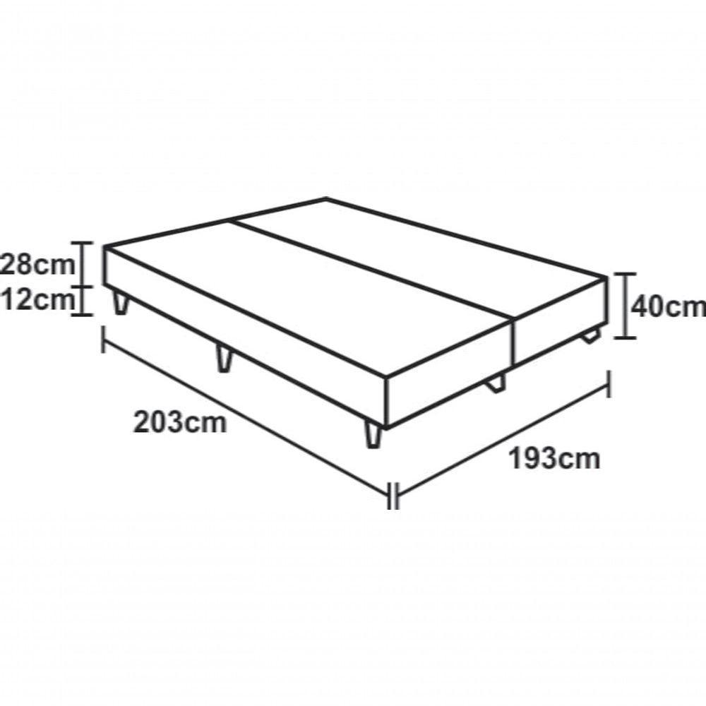 Cama Box King 193 Tecido Preto Com Colchão Alegro Bello Box D28 Cinza 57x193x203 - 4