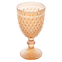 Jogo 10 Taças De Vidro Bico Abacaxi Cor âmbar Metalizado Para água Vinho Lyor 325ml - 6