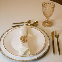 Jogo 12 Taças De Vidro Bico Abacaxi Cor âmbar Metalizado Para água Vinho Lyor 325ml - 6