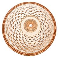 Jogo 12 Taças De Vidro Bico Abacaxi Cor âmbar Metalizado Para água Vinho Lyor 325ml - 7