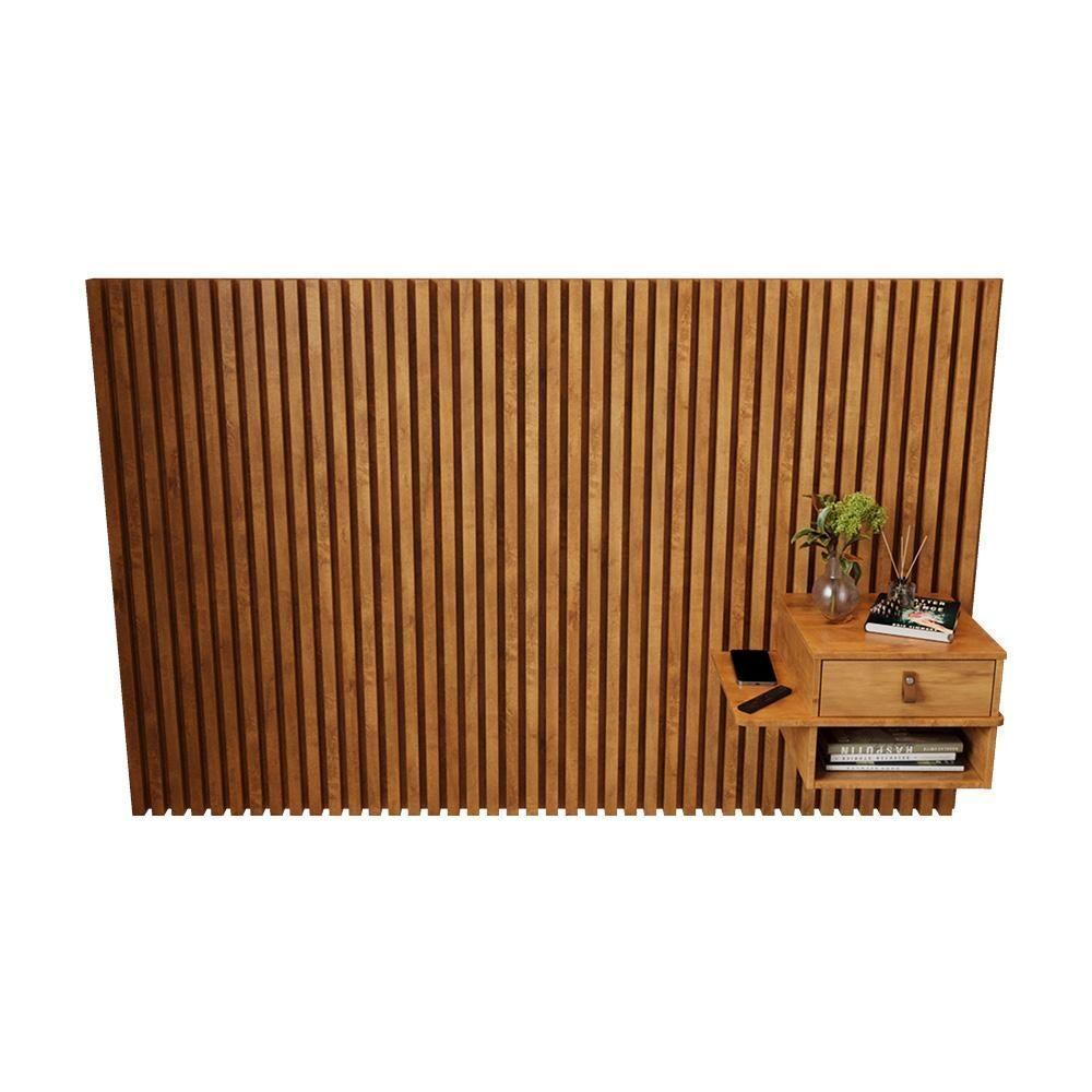 Cabeceira Solteiro Ripada Quarto Manila 1 Mesa Com Gaveta Nature Nature - 7