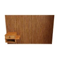 Cabeceira Solteiro Ripada Quarto Manila 1 Mesa Com Gaveta Nature Nature - 1