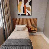 Cabeceira Solteiro Ripada Quarto Manila 1 Mesa Com Gaveta Nature Nature - 2