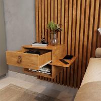 Cabeceira Solteiro Ripada Quarto Manila 1 Mesa Com Gaveta Nature Nature - 3