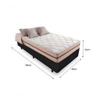 Cama Box Solteiro 88 Tecido Preto Com Colchão Pillow Angel Bello Box Molas 62x88x188 - 2