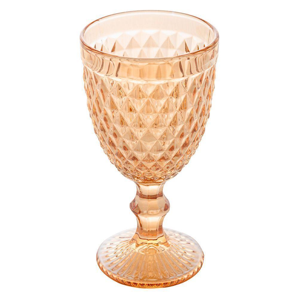 Jogo 8 Taças De Vidro Bico Abacaxi Cor âmbar Metalizado Para água Vinho Lyor 325ml - 7