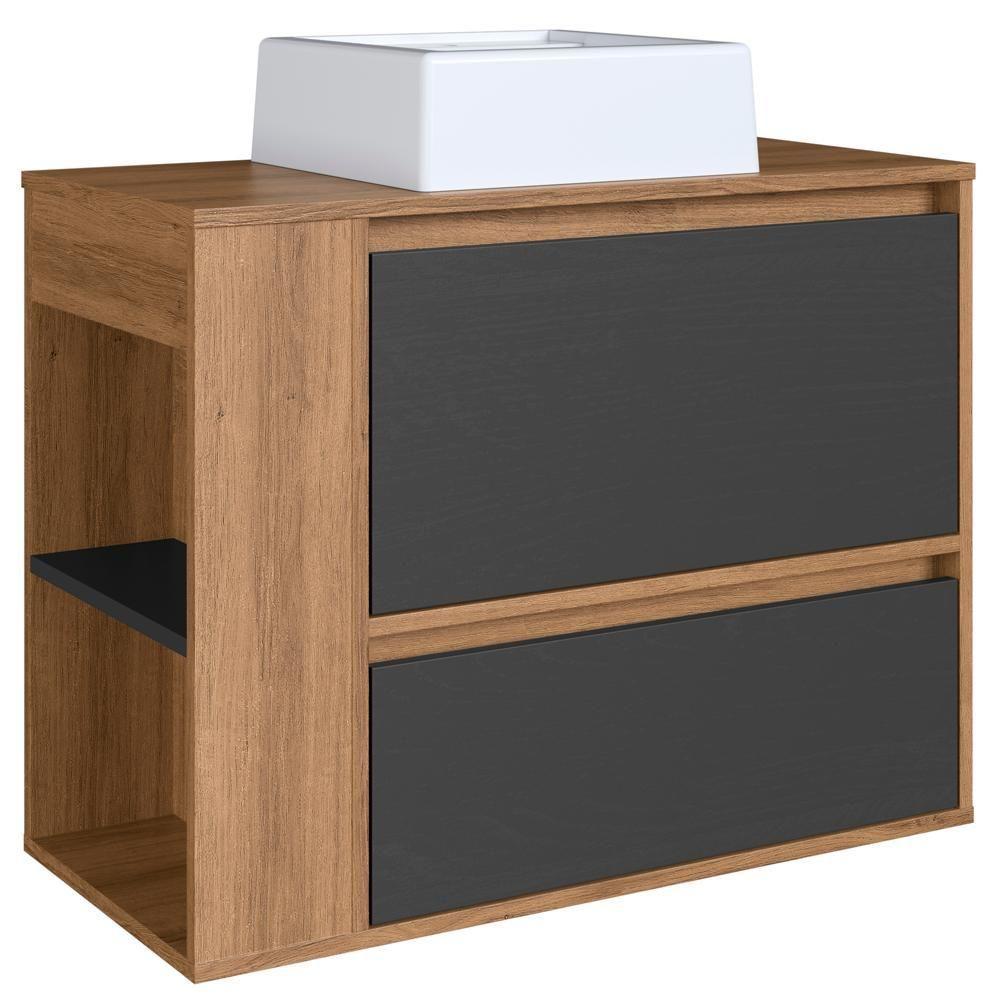 Gabinete Suspenso Com Cuba E Gavetao Bl2003 Mell Grafite Faem Mell Grafite - 8