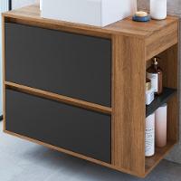 Gabinete Suspenso Com Cuba E Gavetao Bl2003 Mell Grafite Faem Mell Grafite - 2