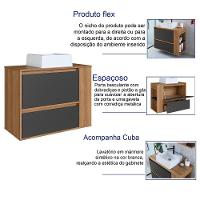 Gabinete Suspenso Com Cuba E Gavetao Bl2003 Mell Grafite Faem Mell Grafite - 3