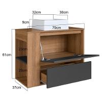 Gabinete Suspenso Com Cuba E Gavetao Bl2003 Mell Grafite Faem Mell Grafite - 5