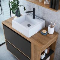 Gabinete Suspenso Com Cuba E Gavetao Bl2003 Mell Grafite Faem Mell Grafite - 6