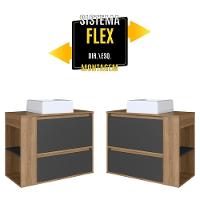 Gabinete Suspenso Com Cuba E Gavetao Bl2003 Mell Grafite Faem Mell Grafite - 7