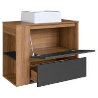 Gabinete Suspenso Com Cuba E Gavetao Bl2003 Mell Grafite Faem Mell Grafite - 9