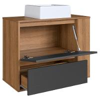 Gabinete Suspenso Com Cuba E Gavetao Bl2003 Mell Grafite Faem Mell Grafite - 10