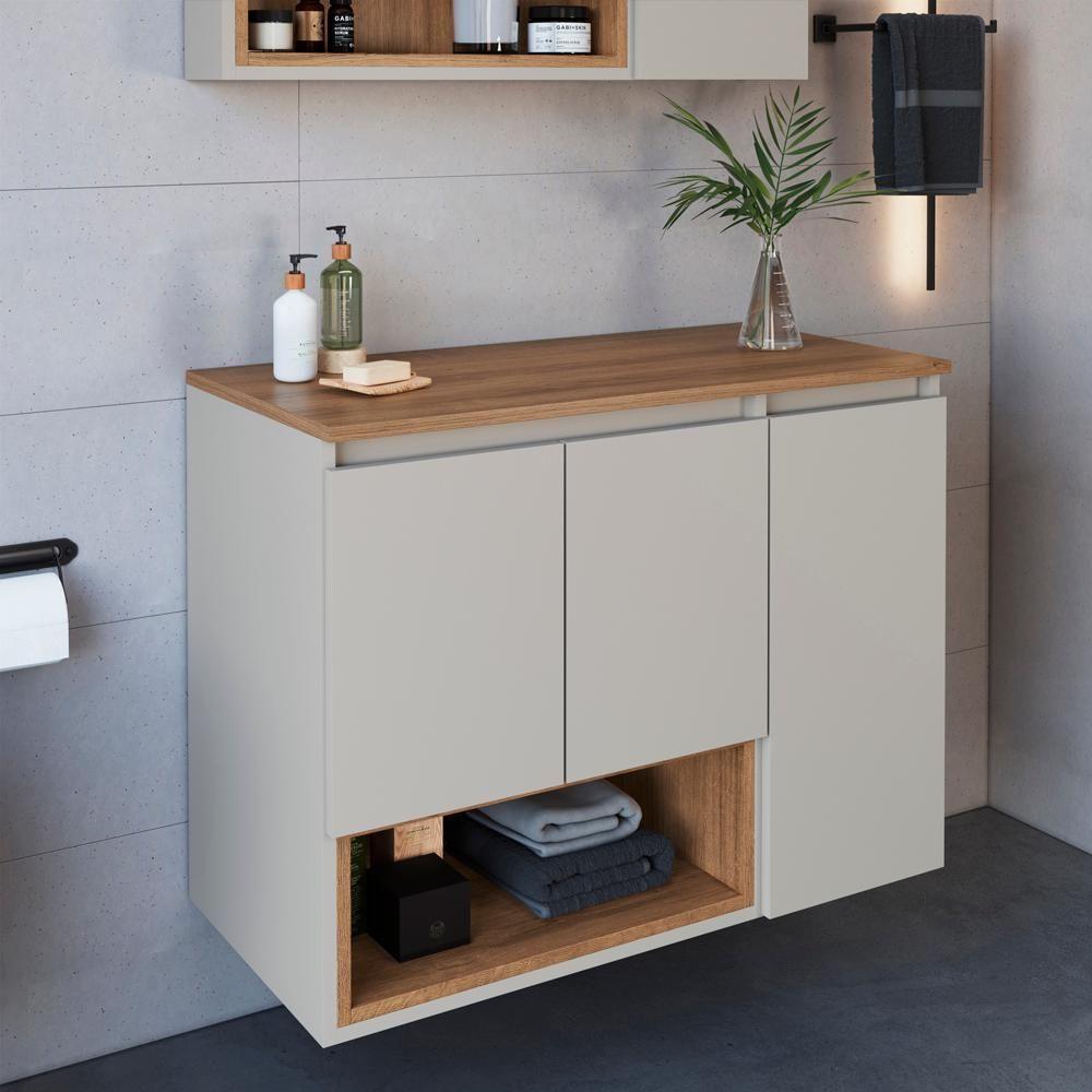 Gabinete Suspenso 3 Portas Com Tampo Bl9220 Mell Arenas Faem Mell Arenas - 8