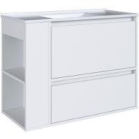Gabinete Suspenso Com Lavatorio E Gavetao Bl2002 Branco Faem Branco - 1