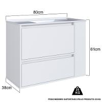 Gabinete Suspenso Com Lavatorio E Gavetao Bl2002 Branco Faem Branco - 5