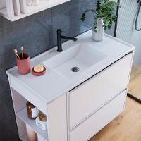 Gabinete Suspenso Com Lavatorio E Gavetao Bl2002 Branco Faem Branco - 6