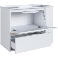 Gabinete Suspenso Com Lavatorio E Gavetao Bl2002 Branco Faem Branco - 9