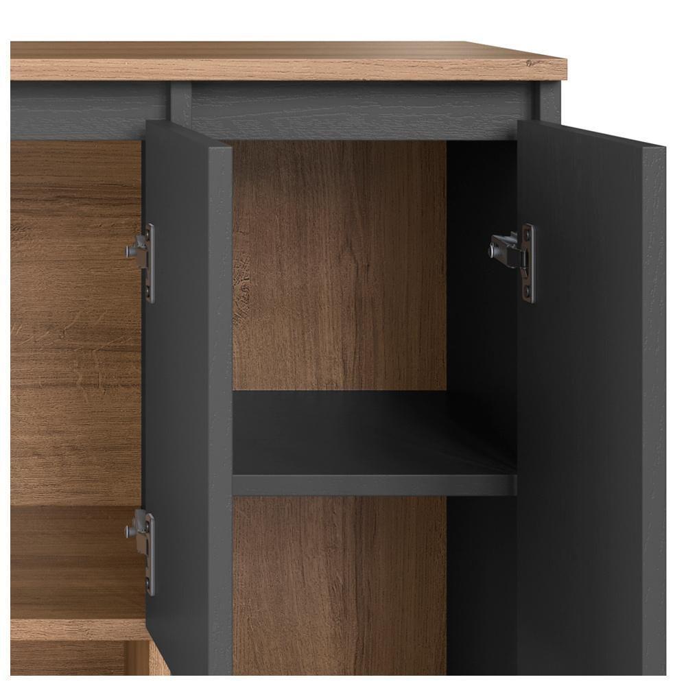 Gabinete Suspenso 3 Portas Com Tampo Bl9220 Mell Grafite Faem Mell Grafite - 7