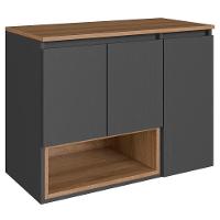 Gabinete Suspenso 3 Portas Com Tampo Bl9220 Mell Grafite Faem Mell Grafite - 1