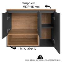 Gabinete Suspenso 3 Portas Com Tampo Bl9220 Mell Grafite Faem Mell Grafite - 3