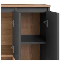 Gabinete Suspenso 3 Portas Com Tampo Bl9220 Mell Grafite Faem Mell Grafite - 7