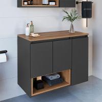 Gabinete Suspenso 3 Portas Com Tampo Bl9220 Mell Grafite Faem Mell Grafite - 8