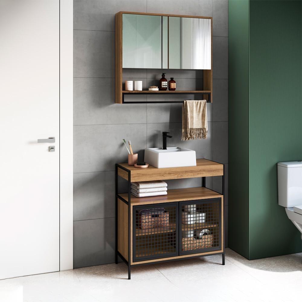 Conjunto Para Banheiro 3 Peças Com Cuba P103841c Mell Pp Milani Store Mell - 1