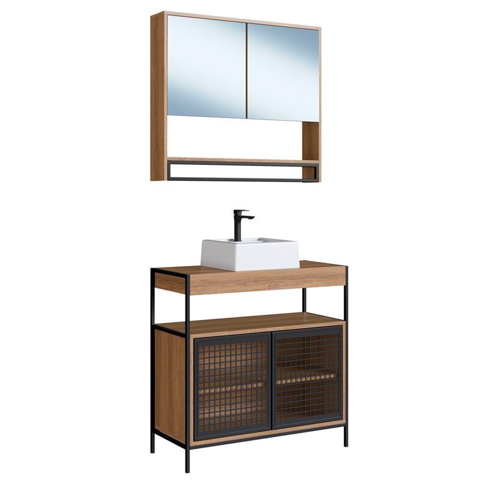 Conjunto Para Banheiro 3 Peças Com Cuba P103841c Mell Pp Milani Store Mell - 2